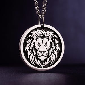 Lion Necklace | Leo Zodiac Sign | Personalized Men’s Pendant | Custom Gift for Him image 10