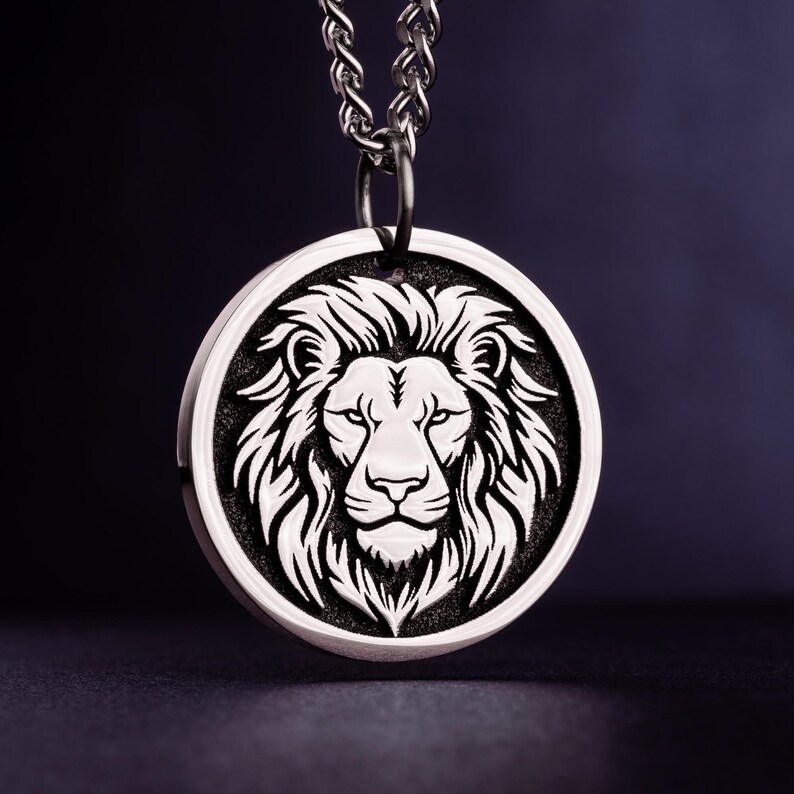 Lion Necklace | Leo Zodiac Sign | Personalized Men’s Pendant | Custom Gift for Him image 10