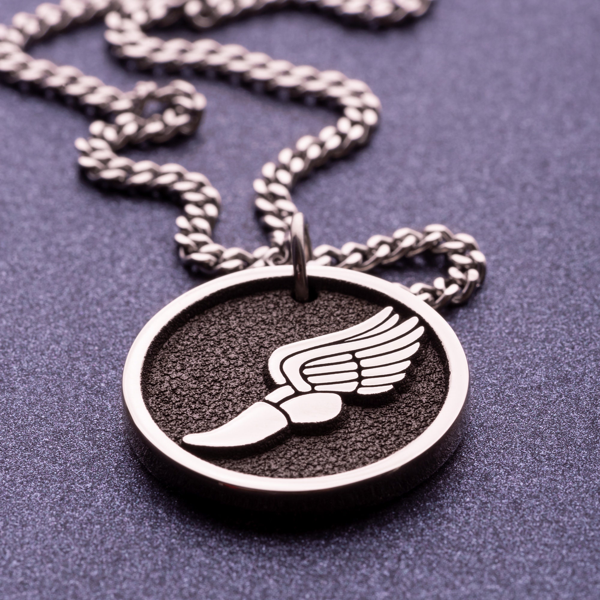 Track and Field Necklace Winged Running Shoe Run Pendant Running ...