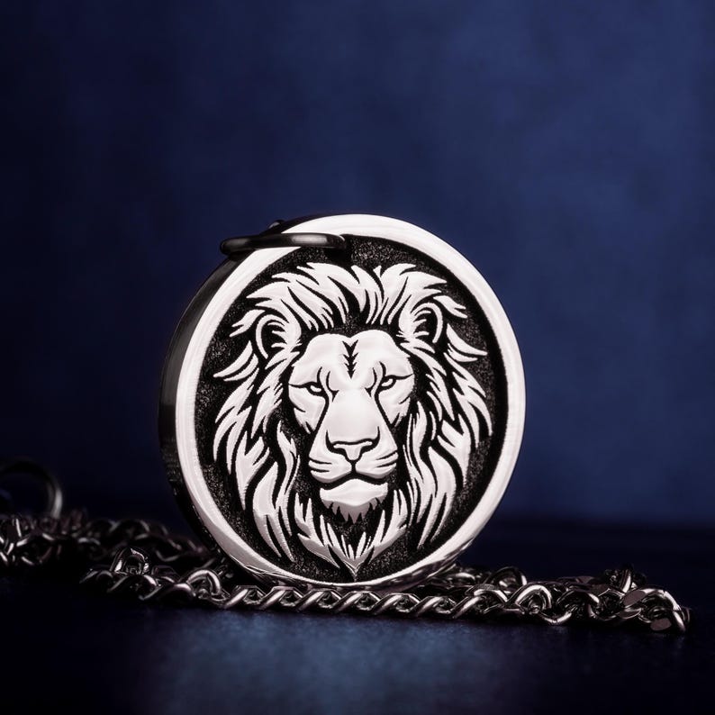 Lion Necklace | Leo Zodiac Sign | Personalized Men’s Pendant | Custom Gift for Him image 11