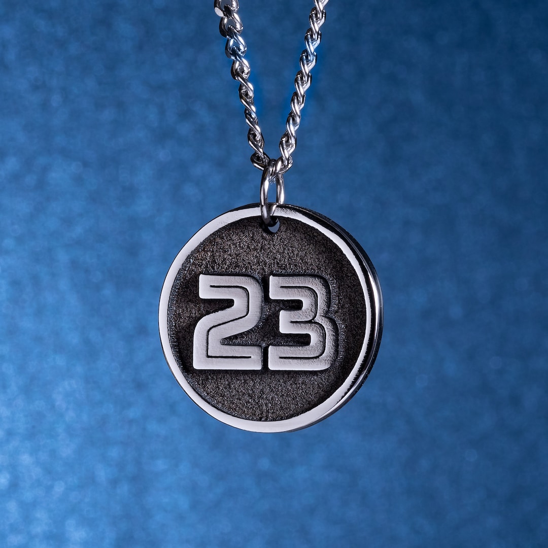 Jersey Number Custom Necklace Pendant. Gift for a Team Sports Athlete