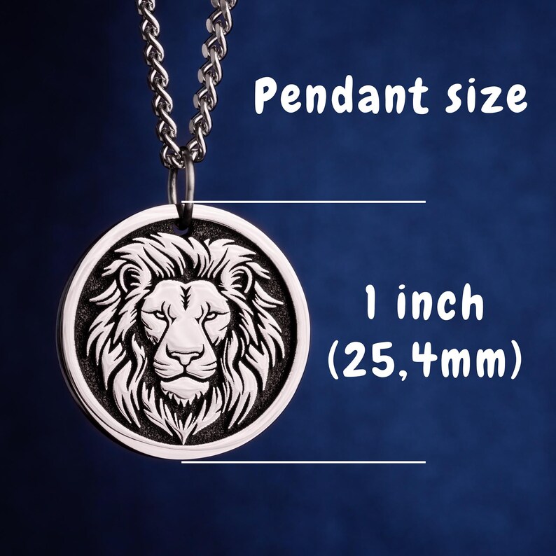 Lion Necklace | Leo Zodiac Sign | Personalized Men’s Pendant | Custom Gift for Him image 9