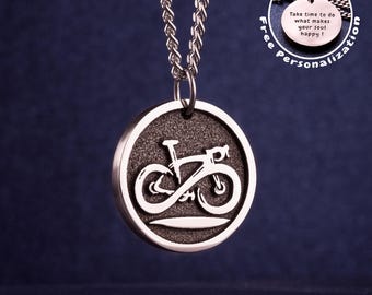 Bicycle Necklace Triathlon Road Bike Necklace Cyclist Pendant Triathlete gift for Gravel Cyclist TRI athlete Necklace Gift Bicycle Commuters