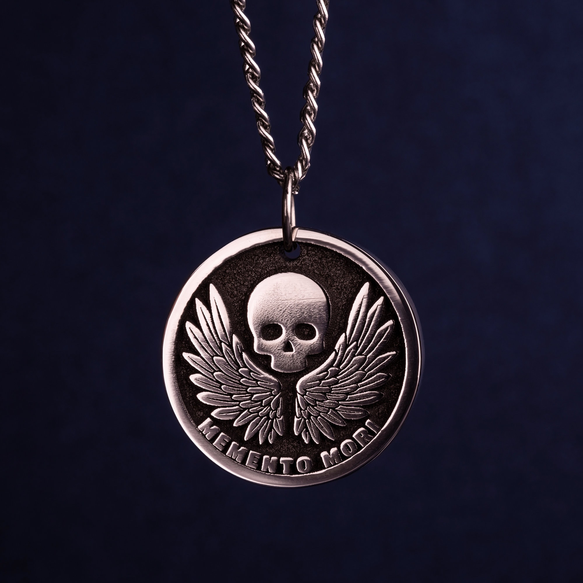 Buy Memento Mori Necklace Skull and Wings Pendant Pirates Medallion Mens  Jewelry Gift for Man Jewellry Pirate Coin Necklace Stoic Coin Amor Fati  Online in India - Etsy
