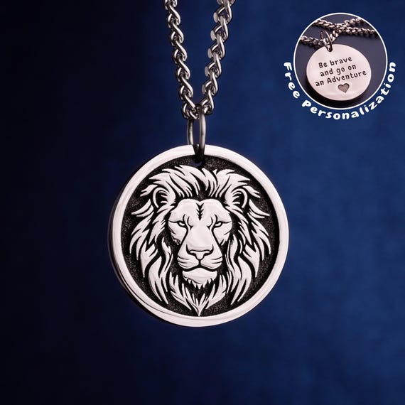 Lion Necklace Leo Men Pendant for Man Gift Masculine Necklace for Male Gift Men's Zodiac Sign Pendant Father's Day Gift for Him Beast King