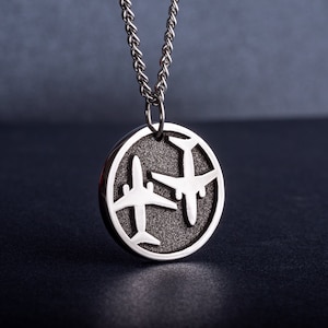 Flight Attendant Pendant Cabin Crew Necklace Aviation Gift for Pilot retirement Aircraft Jewelry for Air hostess Plane Stewardess Charm