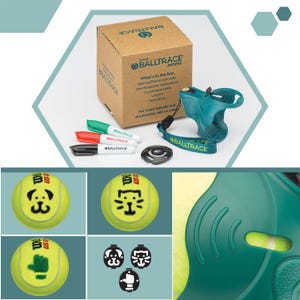 BallTrace Tennis & Padel Ball Marker| Great Gift | UK Made | Three Emoji Bundles | Game Point Green