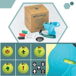 BallTrace Tennis & Padel Ball Marker| Great Gift | UK Made | Five Emoji Bundles | Break Point Blue