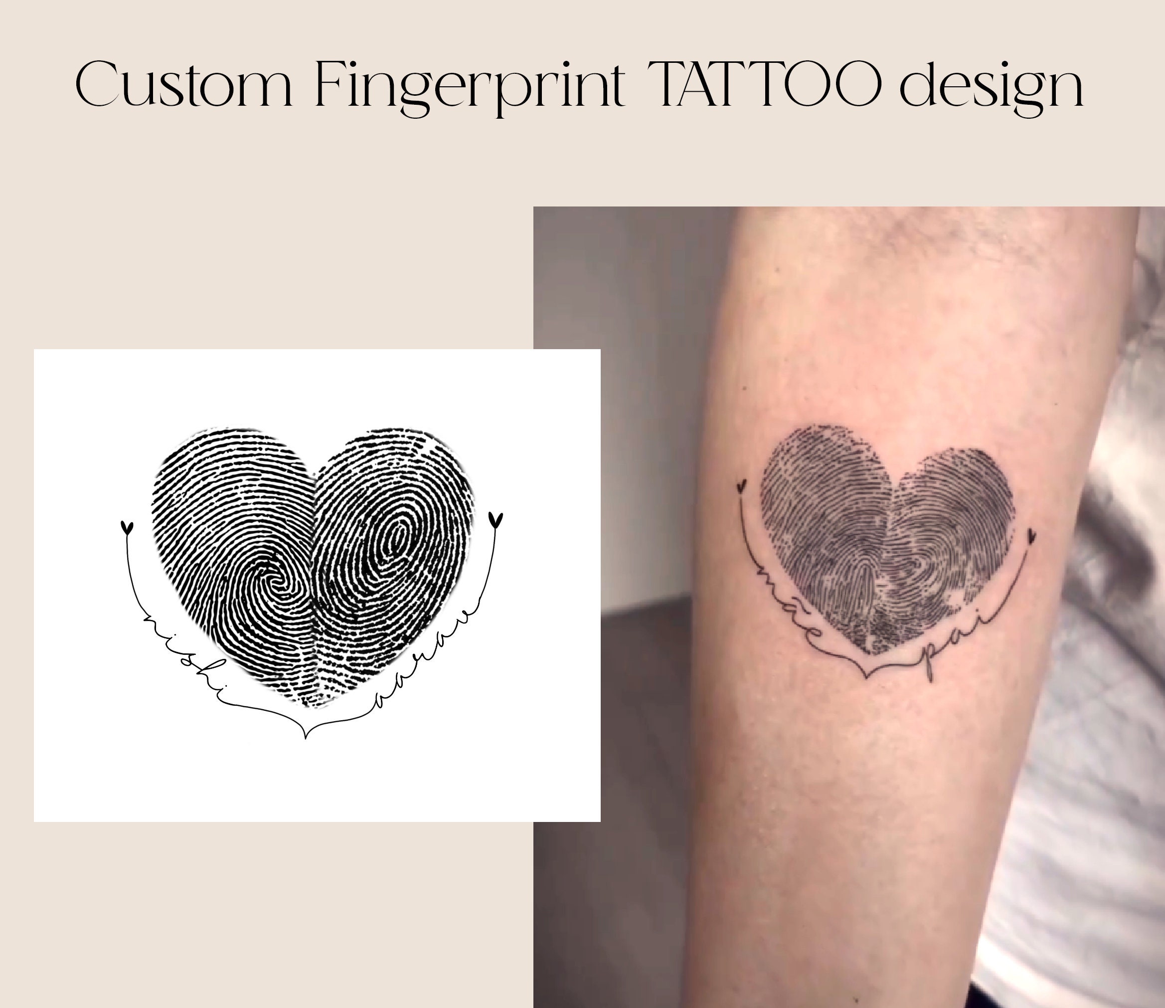 Brothers fingerprints hearts tattoos  Tattoogridnet