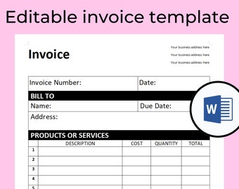 Printable invoice template