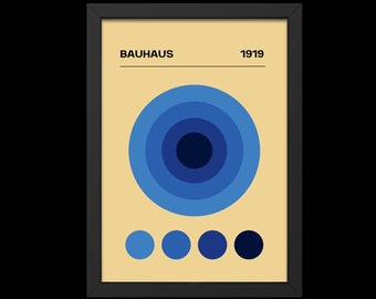 Bauhaus 1919 wall art poster, vintage décor, retro poster, abstract art decoration, Bauhaus poster