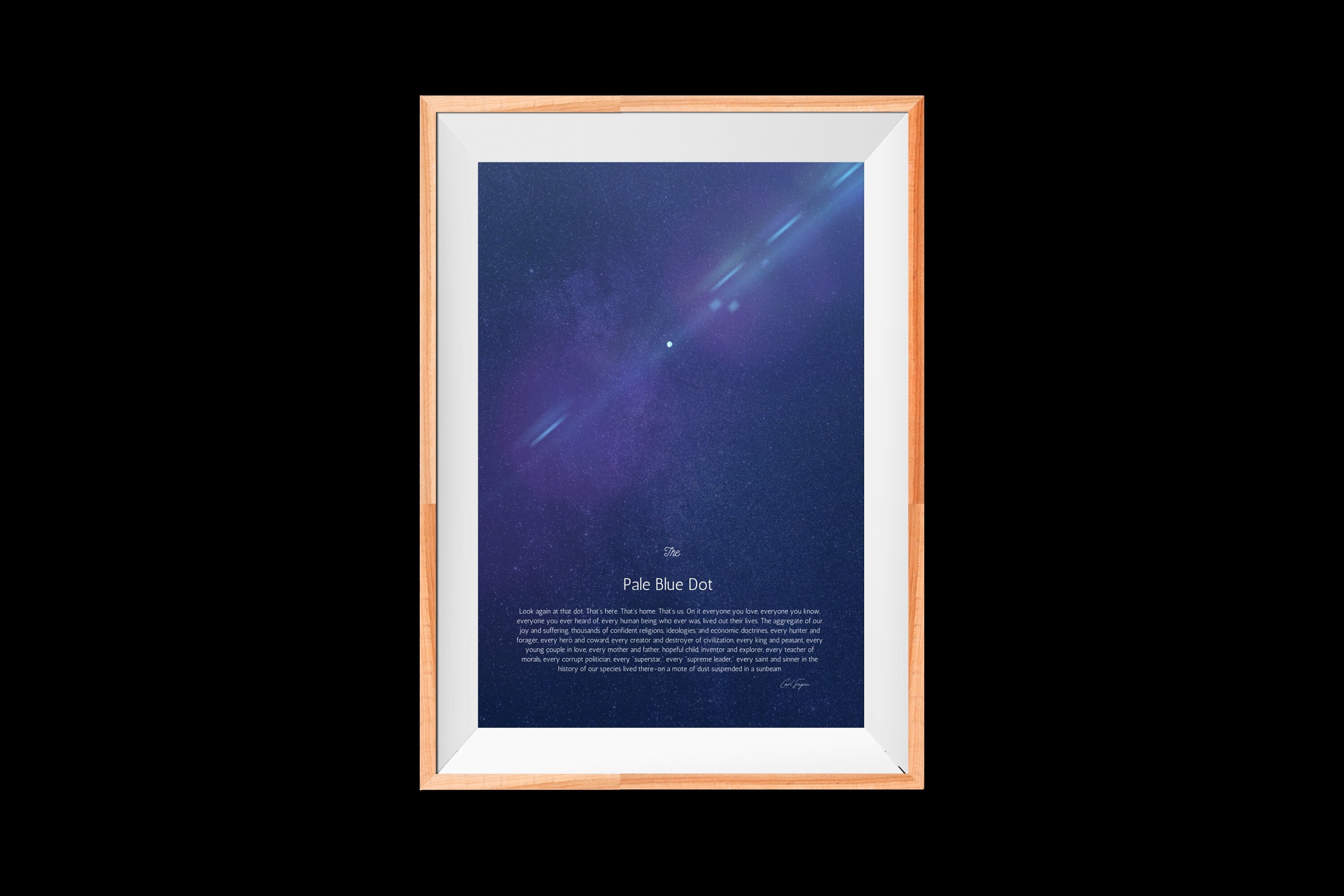 12x18 - The Pale Blue Dot Poster Unframed, Astronomy, Galaxy, Voyager 1  Wall Posters, Inspirational Quote, Universe, Planet, Earth, Moon,  Adventure