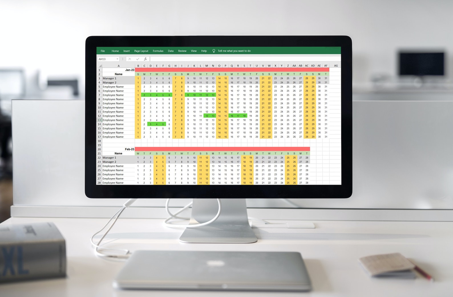 Staff Annual Leave Tracker, Holiday Calendar for Work, Excel 2024/2025