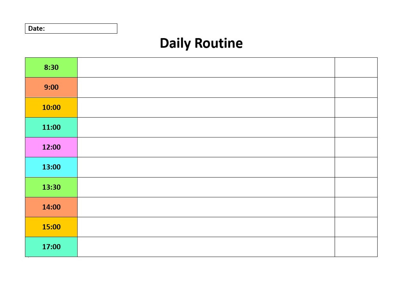 Minimalist Daily Routine, Editable on Word, Printable Digital File ...