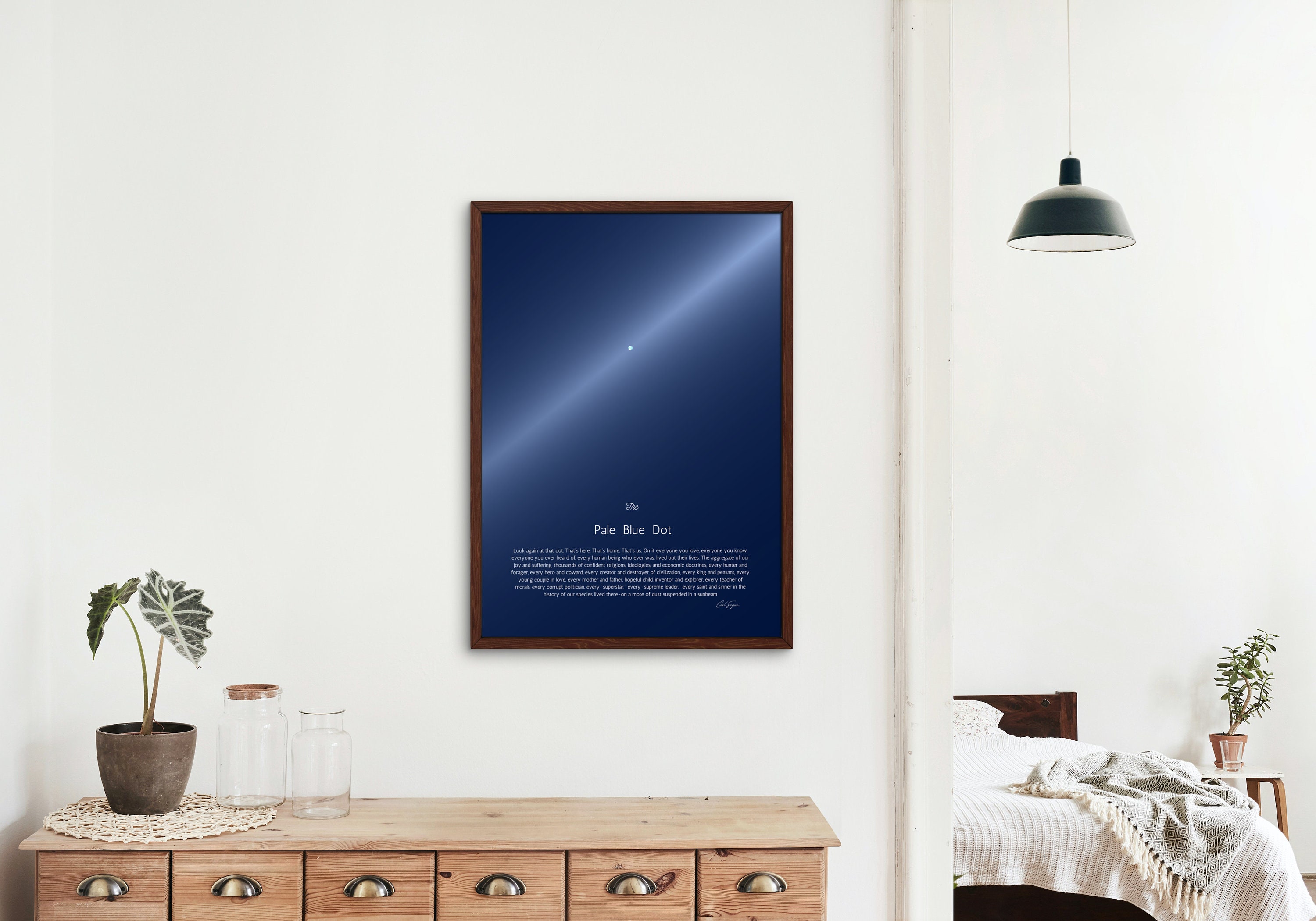 The Pale Blue Dot, Carl Sagan Inspirational Quote, Digital Art