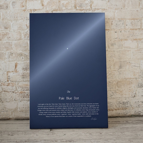 The Pale Blue Dot, Carl Sagan Inspirational Quote, Digital art astronomy poster, pale blue dot, NASA