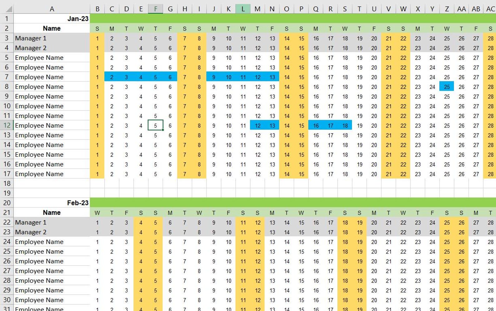 Staff Annual Leave Tracker, Holiday Calendar for Work, Excel 2025/ Staff Annual Leave Tracker, Holiday Calendar for Work, Excel 2025/