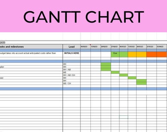 Gantt Chart, Simple Project Planner Excel Template