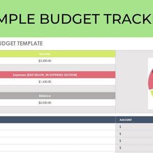 Eenvoudige budgettracker voor het bijhouden van persoonlijke financiën, spaartracker, maandelijks budgetspreadsheet, budget Excel-sjabloon, budgetplanner