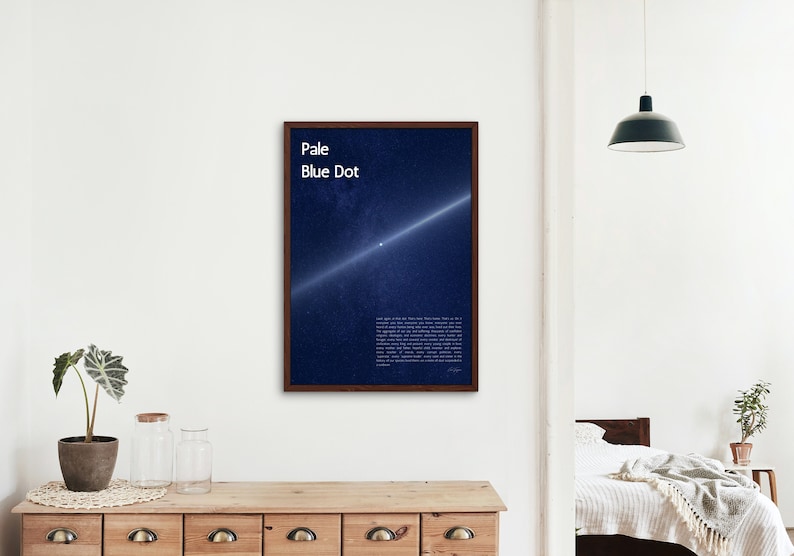 Pale Blue Dot Voyager 1 Poster - Kosmischer Sternenhimmel Wanddekoration | 20x30cm Raum Deko