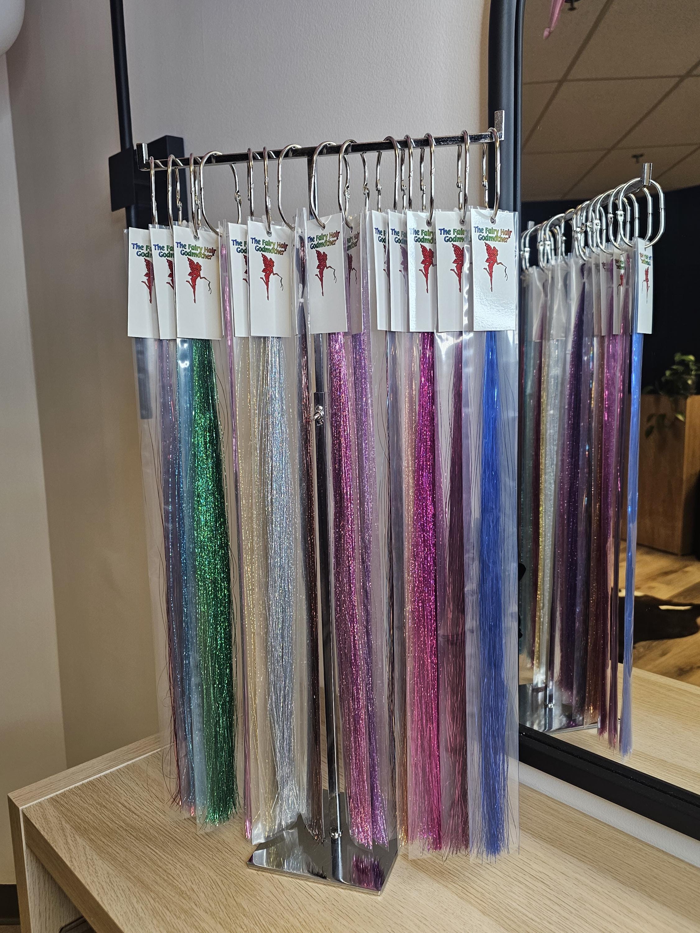 Fairy Hair Display Stand/set in Color Silver (tinsel 