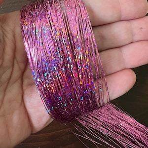 Fairy Hair - 100 Strands of 40" Sparkly Holographic Hand Cut Hair Tinsel.