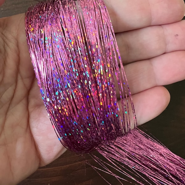 Fairy Hair - 100 Strands of 40" Sparkly Holographic Hand Cut Hair Tinsel.