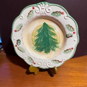 Royal Norfolk Vintage Christmas Tree Plate, 8.5&quot;
