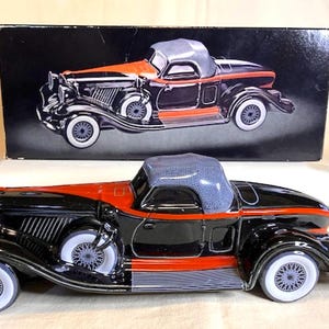 Vintage 1983 Avon Ceramarte 1932 Auburn Car Hand Crafted in Brazil, with original box and packaging