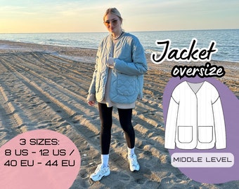 Oversize Jacket | PDF Sewing Pattern | Sizes: L-2XL (8US/40EU - 12US/44EU)