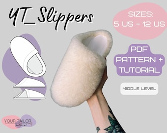 DIY Comfort Slippers | PDF Sewing Pattern (Sizes 5-12 US)