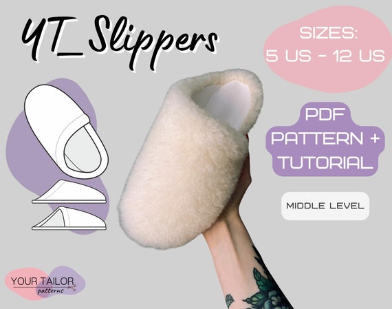 DIY Comfort Slippers | PDF Sewing Pattern (Sizes 5-12 US)
