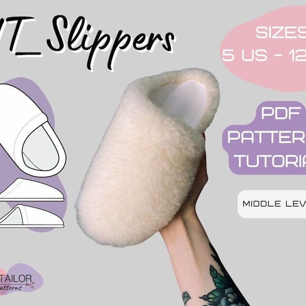 DIY Comfort Slippers | PDF Sewing Pattern (Sizes 5-12 US)