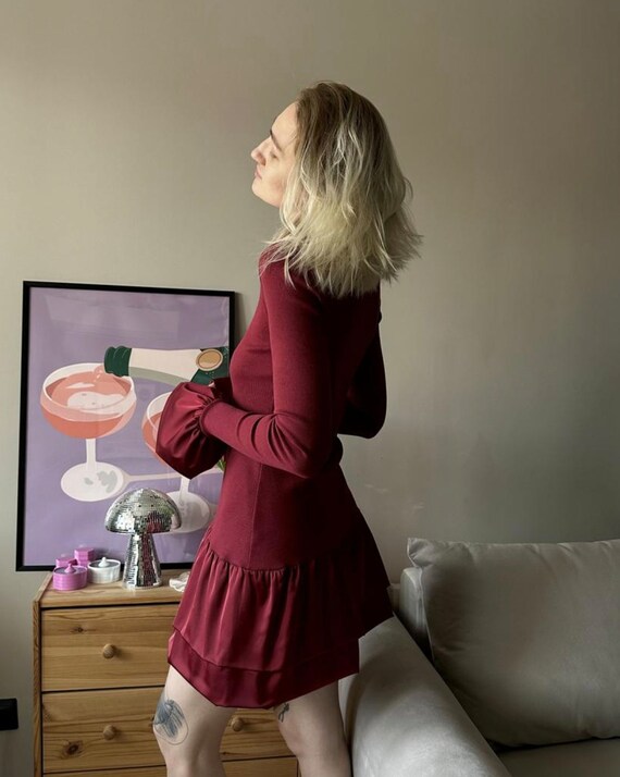 Fitted Mini Dress Sewing Pattern | Ruffle Detail, Jersey Knit (PDF Pattern,  Size S) - Etsy