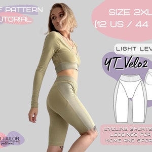 3-in-1 High-Rise Bike Shorts and Leggings PDF Sewing Pattern | Size 2XL (12US/44EU)