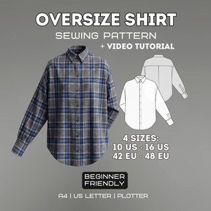 Your Must-Have Oversized Shirt | PDF Sewing Pattern | XL-4XL (10US/42EU - 16US/48EU)