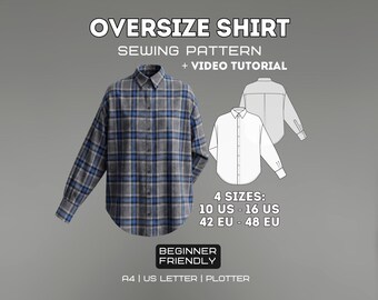 Your Must-Have Oversized Shirt | PDF Sewing Pattern | XL-4XL (10US/42EU - 16US/48EU)