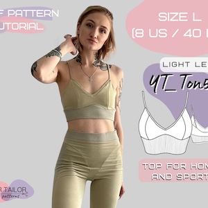 Comfort Top with Front Reliefs and Stitched Belt PDF Sewing Pattern | Size L (8US/40EU)