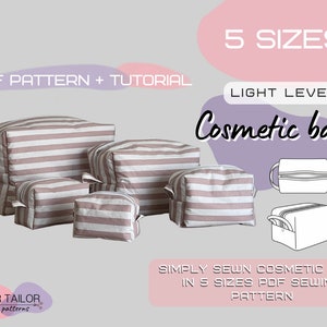 5-in-1 Kosmetiktasche Schnittmuster | PDF Schnittmuster | Alle Größen inklusive