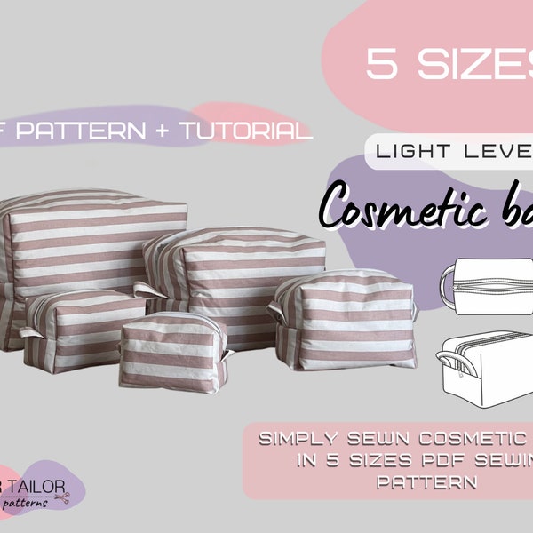 Simply Sewn Cosmetic Bags in 5 sizes | PDF Sewing Pattern