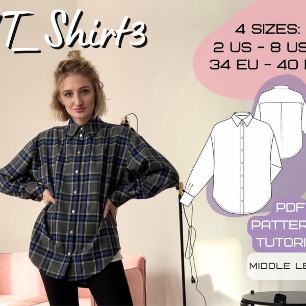 Your Must-Have Oversized Shirt | PDF Sewing Pattern | XS-L (2US/34EU - 8US/40EU)