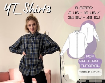 Your Must-Have Oversized Shirt | PDF Sewing Pattern | ALL Sizes: XS-4XL (2US/34EU - 16US/48EU)