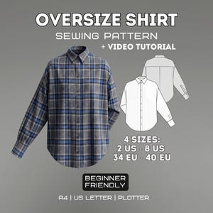 Ihr Must-Have Oversized Shirt | PDF Schnittmuster | XS-L (2US/34EU - 8US/40EU)