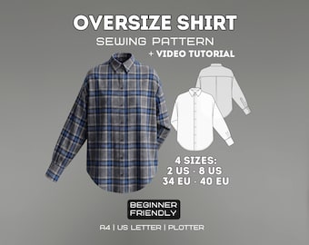Your Must-Have Oversized Shirt | PDF Sewing Pattern | XS-L (2US/34EU - 8US/40EU)