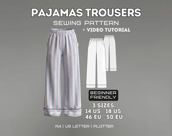 Pajama Pants Sewing Pattern | Women's Lounge Trousers (PDF)