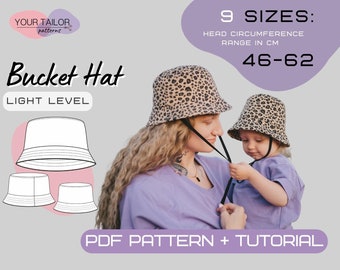 Reversible Bucket Hat in 9 SIZES | PDF Sewing Pattern