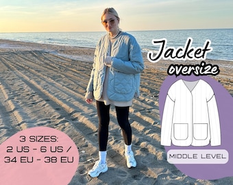 Oversize Jacket | PDF Sewing Pattern | Sizes: XS-M (2US/34EU - 6US/38EU)