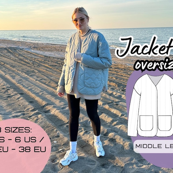 Oversize Jacket | PDF Sewing Pattern | Sizes: XS-M (2US/34EU - 6US/38EU)