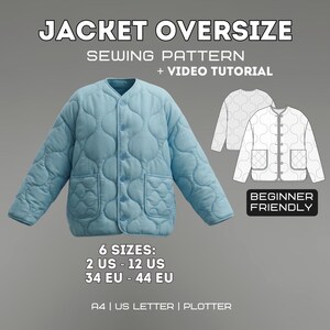Oversize Jacket | PDF Sewing Pattern | ALL Sizes: XS-2XL (2US/34EU - 12US/44EU)