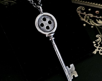 Coraline Key Pendant: Hand-Sculpted Sterling Silver Necklace